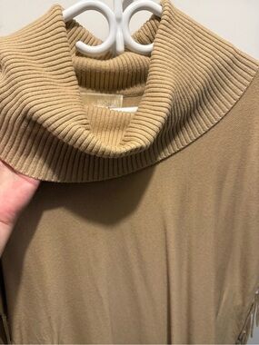 Michael Kors Camel Ribbed Cowl Neck Sweater